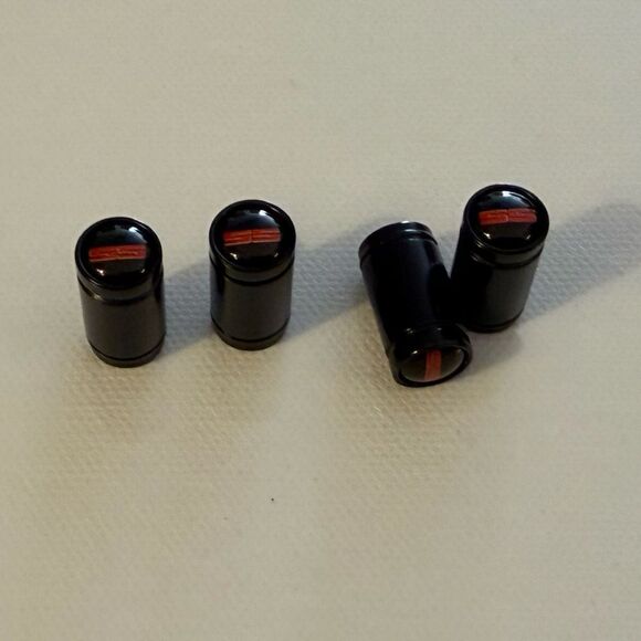 SS Super Sport Valve Stem Caps in Black Set of 4 NWT - Picture 2 of 4